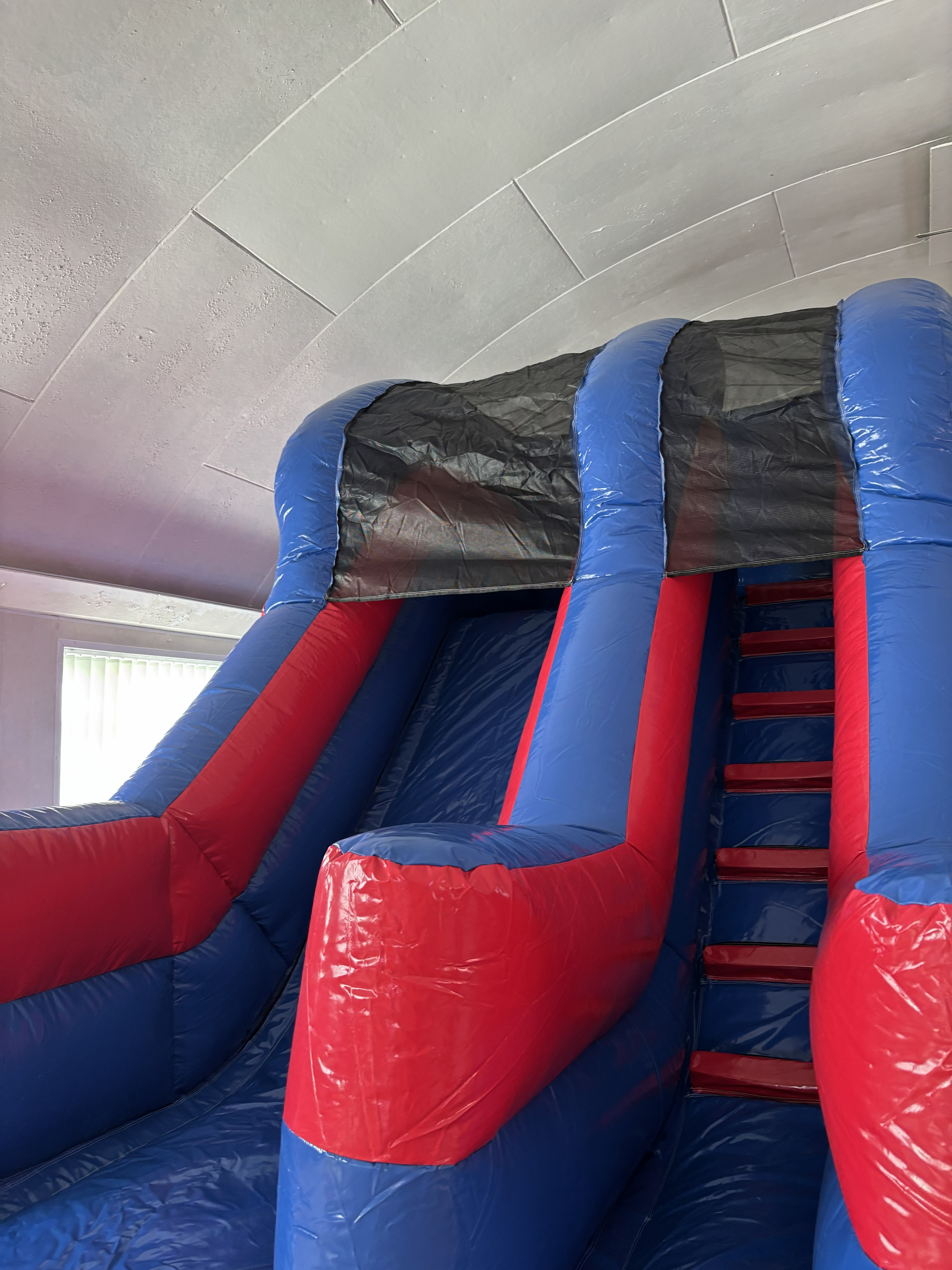 8ft platform inflatable slide for garden hire in Cleveleys and Blackpool.