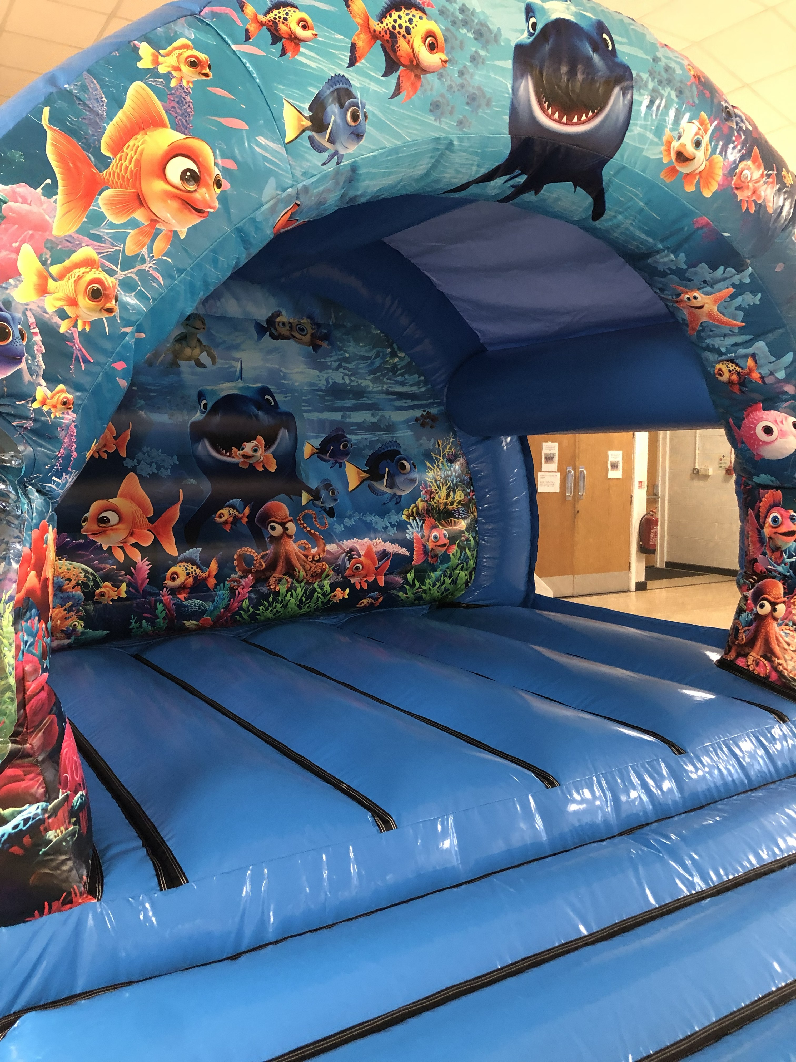 Bouncy castle setup at Kirkham Community Centre Mill Street